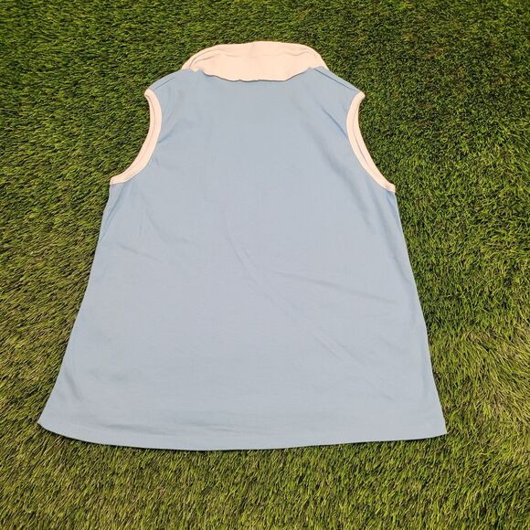 Vintage 80s Tennis Shirt Womens Large 20x24 Blue - Picture 2 of 10
